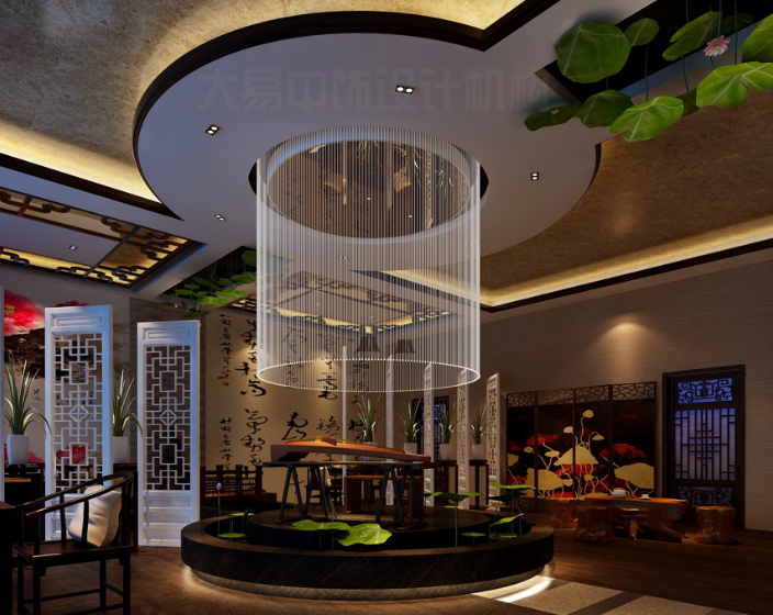 北京现代中式风格餐饮会所中式装修效果图