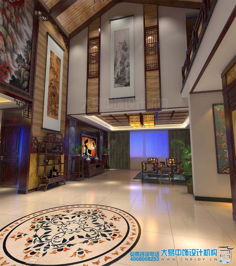 济南500平米中式别墅设计风格中式装修效果图