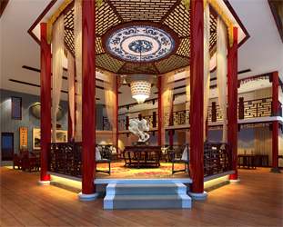 中式风格红木中式家具展厅设计效果图