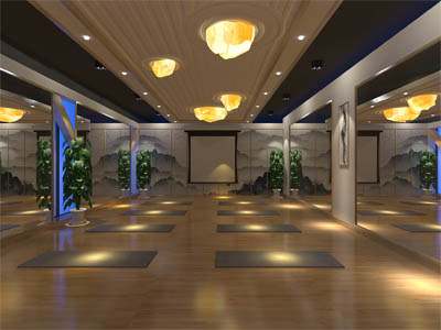 北京五棵松瑜伽馆中式设计装修效果图
