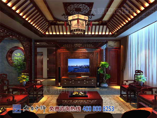 黑龙江哈尔滨280平米中式复式楼中式装饰效果图