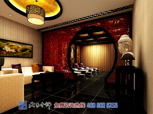 中式酒店中式装修最突出的对比色彩黑与白
