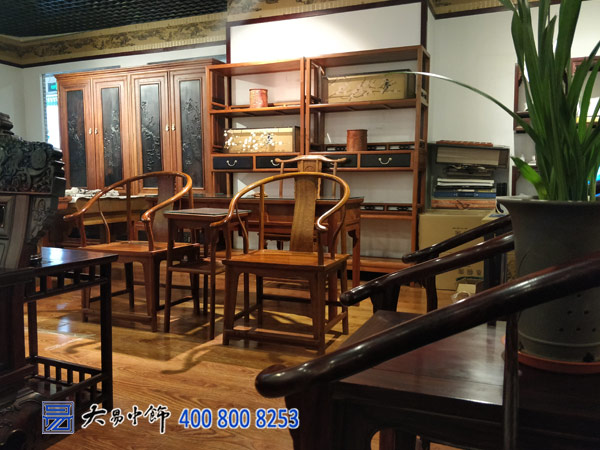 北京中式风格红木中式家具展厅中式装修设计高贵大气