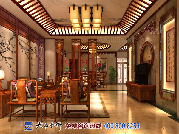 中式装修设计客厅招财风水的三要素