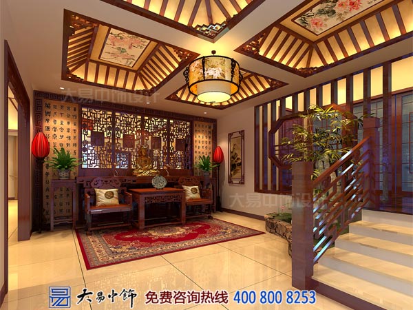 中式住宅中式装修上天花板吊顶如何装饰?