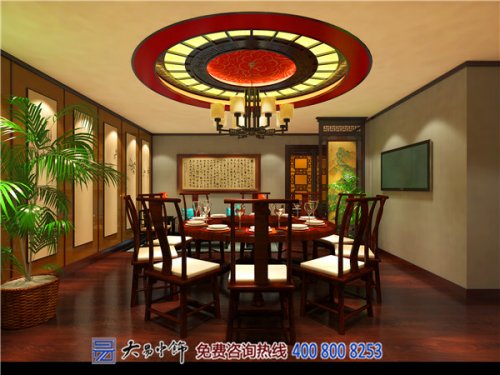 低调华丽,餐厅大包房中式设计效果图