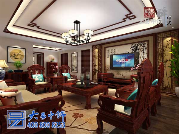 中式家庭电视背景墙如何中式装修